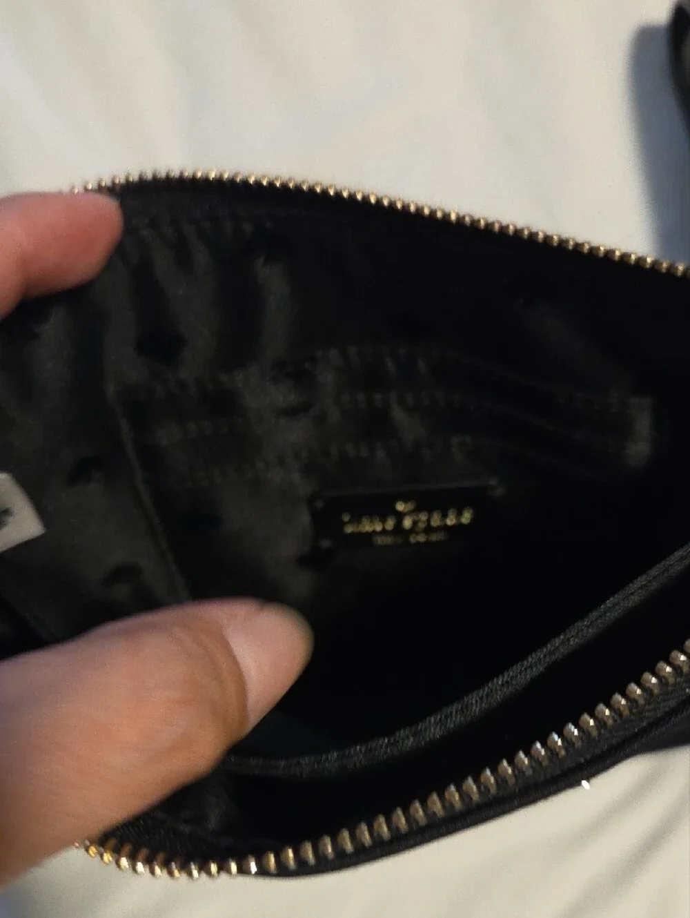 kate spade black wristlet pouch with strap